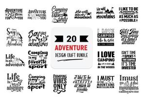Craft design bundle with adventure lettering quotes.
