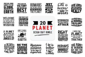 Craft design bundle with planet lettering quotes. vector