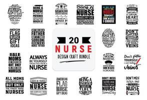Craft design bundle with nurse lettering quotes.