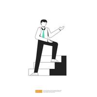 businessman or young man worker character pose with hand gesture in flat style isolated vector illustration