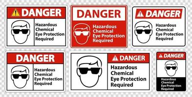 Danger Hazardous Chemical Eye Protection Required Symbol Sign Isolate on transparent Background,Vector Illustration vector