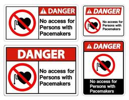 Danger No Access For Persons With Pacemaker Symbol Sign On White Background vector