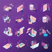 Freelance Coding Icon Set Vector Illustration