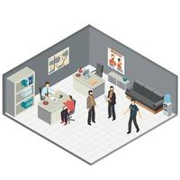 Law Justice Isometric Composition Vector Illustration