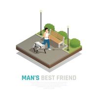 Robot Dog Isometric Composition Vector Illustration