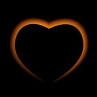 Naturalistic Fire Heart on Dark Background. Vector Illustration