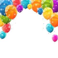 Color Glossy Balloons Background Vector Illustration