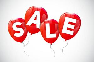 Glossy Balloons Sale Concept of Discount vector