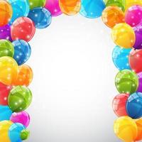 Color Glossy Balloons Background Vector Illustration