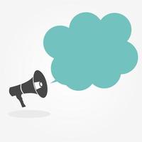 Megaphone with Speech Bubble Vector Illustration