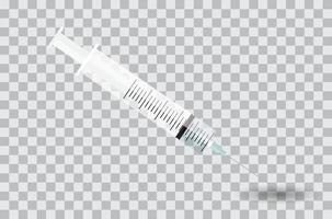 Syringe with needle vector