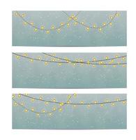 Beautiful Greeting Card or Banner Set with String Lights vector