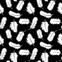 Bird Feather Hand Drawn Seamless Pattern Background Vector Illus