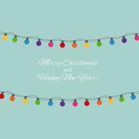 Colorful Lights Merry Christmas and New Year Background. Vector