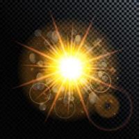 Vector Illustration of Fireworks, Explosion, Lens Flare