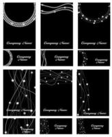 Abstract Luxury Black Diamond Business Card Set Templates Vector Illustration