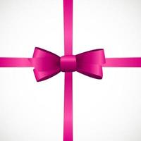 Pink Ribbon and Bow. Vector illustration