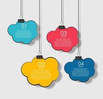 Hanging Cloud Infographic Template with Place for your Text vector