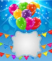 Color Glossy Balloons Background Vector Illustration