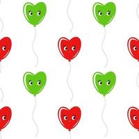 Color seamless pattern of balloons cartoon. Simple flat illustration on white background vector