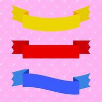 Set of isolated flat colored ribbons banners. Suitable for the design vector