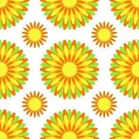 Simple flat floral seamless pattern on a white background vector
