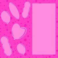 Flat monochromatic silhouettes of balloons on a pink background. Suitable for greeting card. vector