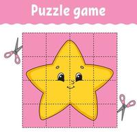 Puzzle game for kids. Education developing worksheet. Learning game for children. Color activity page. For toddler. Riddle for preschool. Isolated vector illustration in cartoon style.