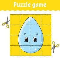 juego de rompecabezas para niños. hoja de trabajo de desarrollo educativo. juego de aprendizaje para niños. página de actividad de color. para niños pequeños. acertijo para preescolar. ilustración vectorial aislada en estilo de dibujos animados. vector