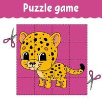 Puzzle game for kids. Education developing worksheet. Learning game for children. Color activity page. For toddler. Riddle for preschool. Isolated vector illustration in cartoon style.