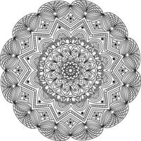 lujoso diseño de mandala para adultos de arte lineal geométrico decorativo con patrón de estilo árabe vector