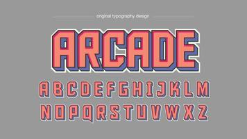 Red and blue modern gaming typography vector