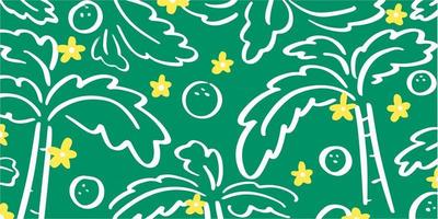 Random And Abstract Floral Doodle Pattern vector