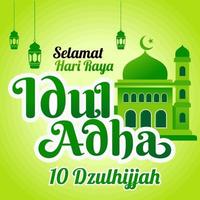 Greeting of Hari Raya Idul Adha Illustration vector