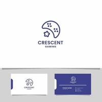 Crescent Moon Form a Game Stick Controller and Little Star with Business Card Template vector