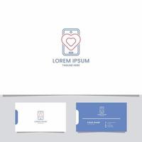 Heart on Smartphone Logo with Business Car Template vector