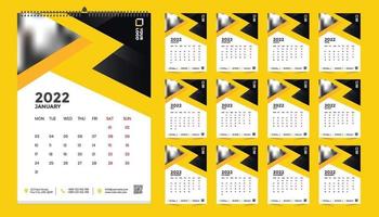 Free wall calendar 2022 template design with vector. Planner diary with Place for Photo. vector