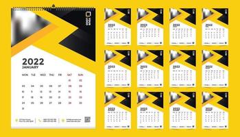 Free wall calendar 2022 template design with vector. Planner diary with Place for Photo. vector