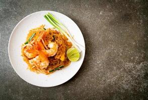 Vermicelli Pad Thai or Thai stir fried vermicelli with shrimps photo