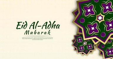 Eid al-Adha background with beautiful flowers on the side. vector