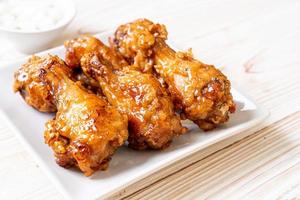 Fried chicken with sauce in Korean style photo