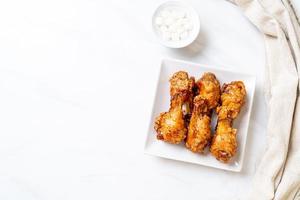 Fried chicken with sauce in Korean style photo