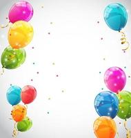 Color Glossy Balloons Background Vector Illustration