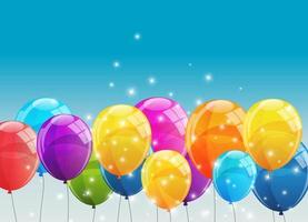 Color Glossy Balloons Background Vector Illustration