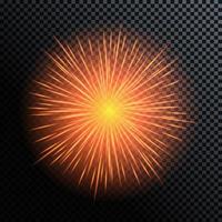 Vector Illustration of Fireworks, Salute on a Transparent Backgr