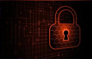 Closed Padlock on digital background, cyber security vector