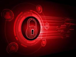 Closed Padlock on digital background, cyber security vector