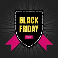 Black friday sale inspiration poster, banner or flyer vector illustration isolated on dark background.