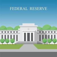 Federal reserve building in Washington DC, District of Columbia, USA. vector