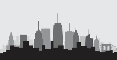 diseño plano de la simplicidad del horizonte de rascacielos de la ciudad de Nueva York. vector